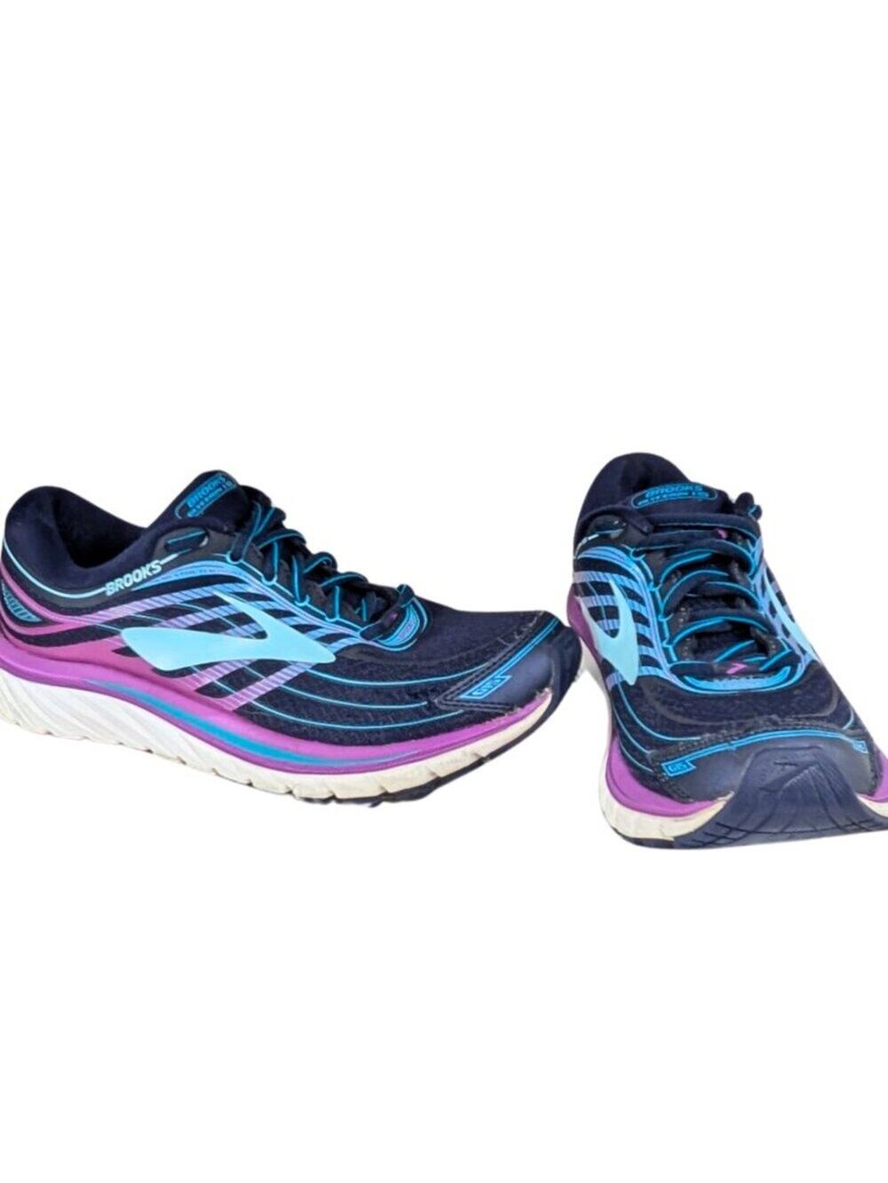 Brooks Glycerin 15 Ladies 8 Navy Blue Purple Running Sneakers 120247-1B-465